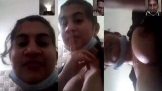 Perawat Nakal Pamer Payudara Saat Video Call Mesra Di Tempat Kerja