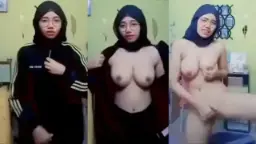 Ukhti Jilbab Hitam Bikin Video Bugil, Goyang Hot Sambil Buka-bukaan