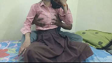 Cewek Kuliahan India Ngentot Sama Pacar Di Kamar Kos, Crot Di Dalem