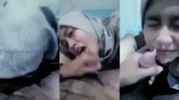 Crot Di Depan Cewek Hijab, Sampe Muka Penuh Putih Kental.
