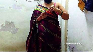 Crot Gatel, Bini Orang Pake Saree Panas, Siap Digojlok.